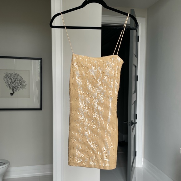 Retrofete Slater Sequin Knit Dress in Nude - Picture 6 of 8